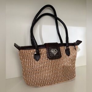 Brighton woven straw shoulder bag